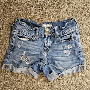 So Blue Denim Midi Shorts